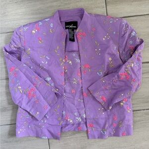 Purple Embroidered Women's Jacket